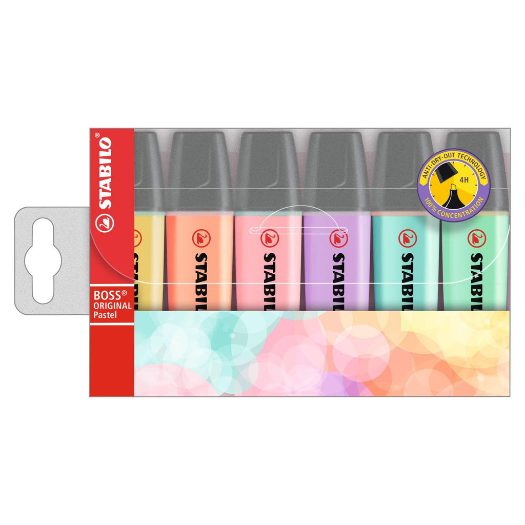 STABILO BOSS Original Highlighter, Pastels - 6-color Set Pastel