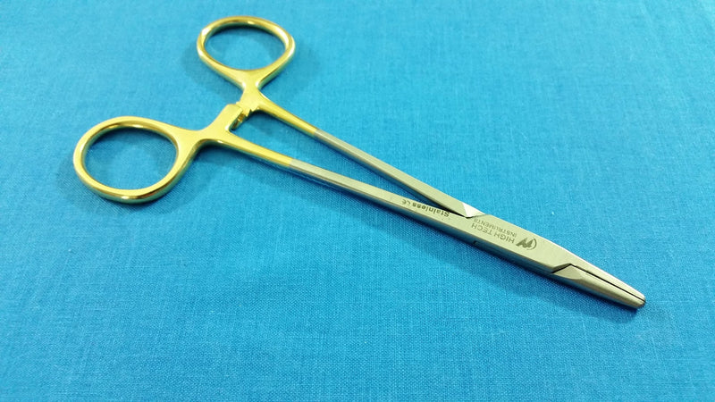 T/C Mayo Hegar Needle Holder Driver 5.5" (14cm) with Tungsten Carbide Cross Serrated Inserts (HTI BRAND)