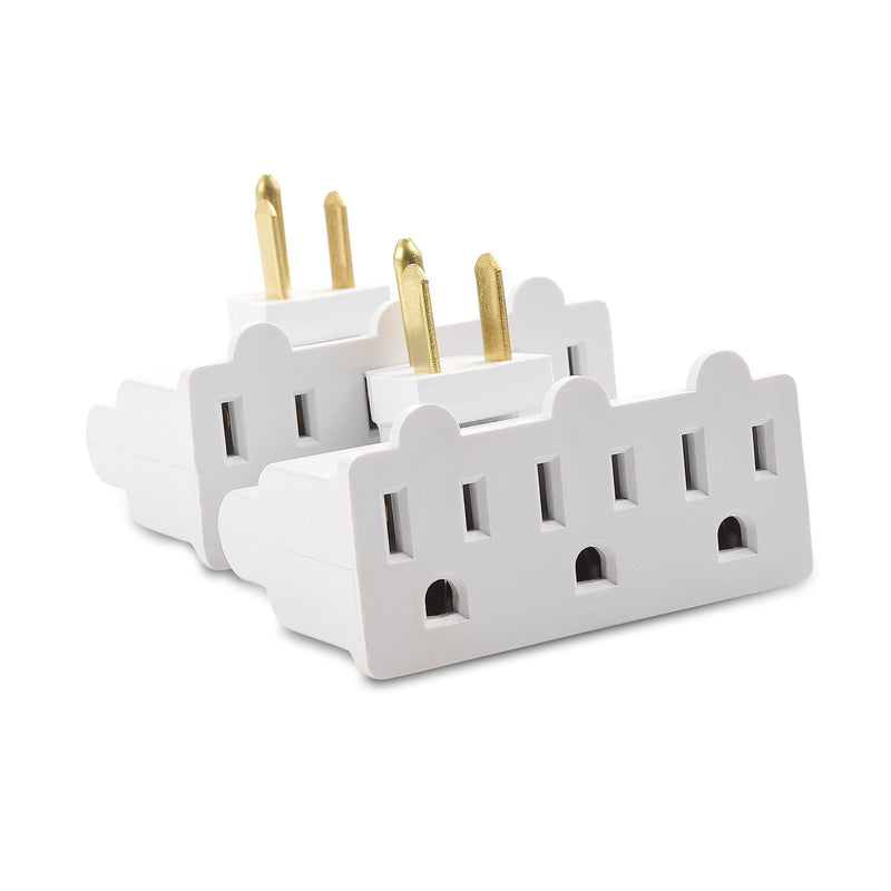 [UL Listed] Cable Matters (2-Pack) 3-Outlet Grounded 180 Degree Swivel Wall Tap, Swivel Outlet