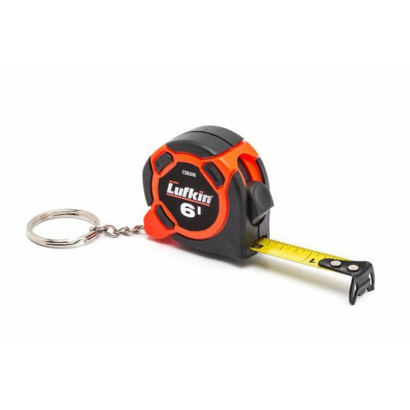 Crescent Lufkin 1/2" x 6' Mini Hi-Viz Orange Yellow Clad Keychain Tape Measure - Counter Display - CS8506