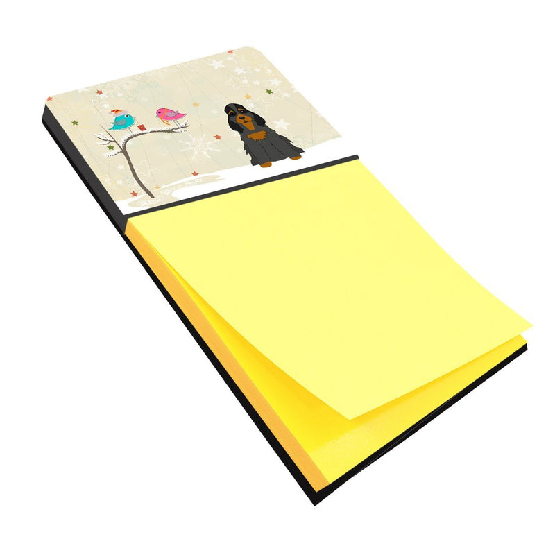 Caroline's Treasures BB2565SN Christmas Presents Between Friends Cocker Spaniel Black Tan Sticky Note Holder, Large, Multicolor