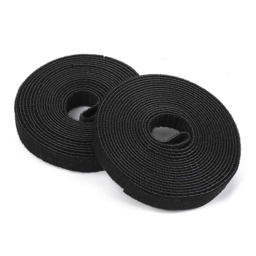 DTOL Fastening Tape Hook & Loop Cable Ties Roll and Reusable Cord Black Length About 15 Feet Width About 0.75 Inch 2 Pack