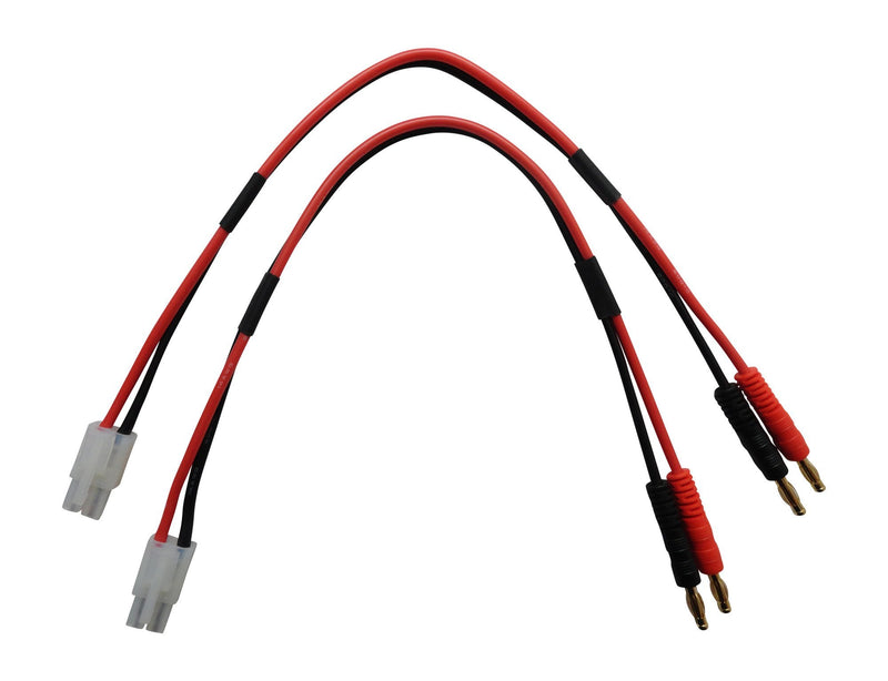 Apex RC Products Tamiya Style Connector Plug -> 4mm Banana Plugs Battery Charge Lead Adapter Cable - 2 Pack 1402