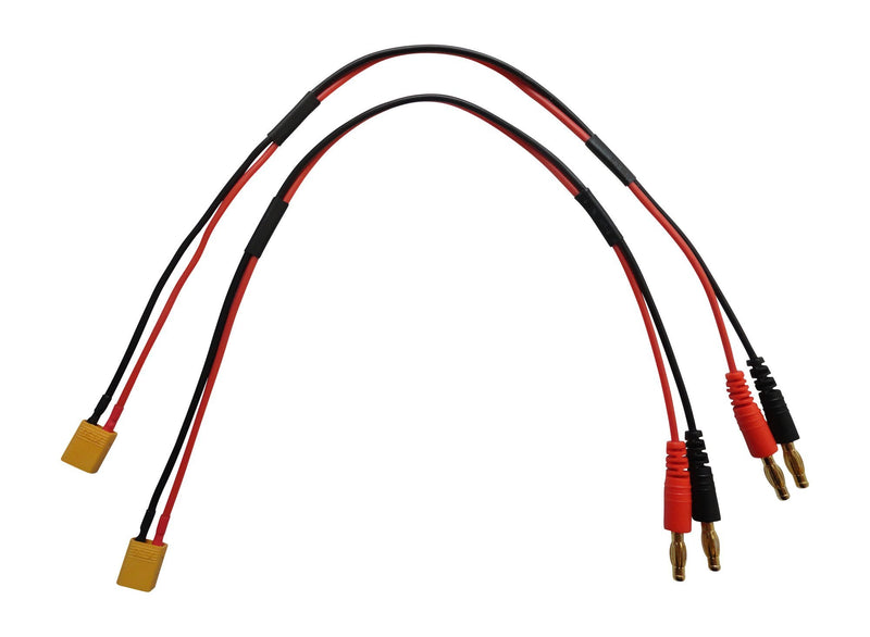 Apex RC Products XT30 Connector Plug -> 4mm Banana Plugs Battery Charge Lead Adapter Cable - 2 Pack 1414