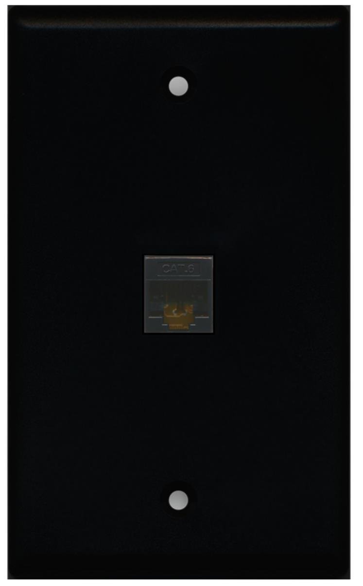 RiteAV 1 Gang 1 Port Cat6 Wall Plate - Black