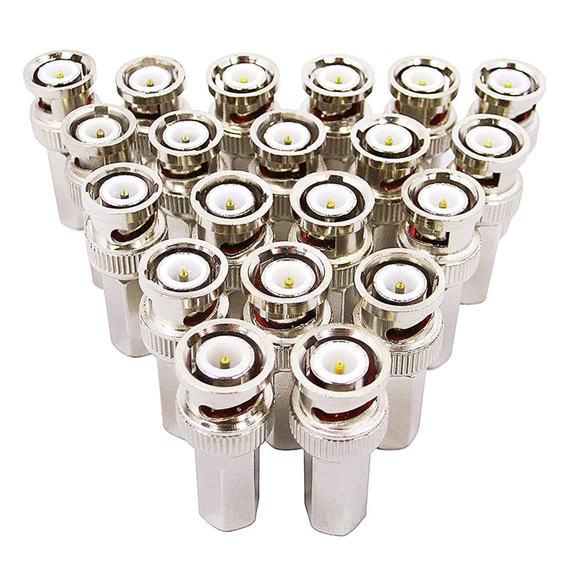 BeElion(TM) 20PCS BNC Male Twist-on Coax Coaxial RG59 Connector for CCTV Security Camera