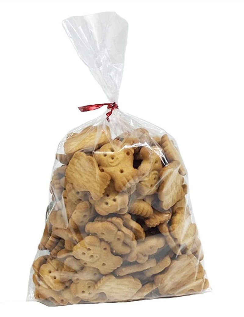 100 Pcs 10 in x 6 in Clear Flat Cello Cellophane Treat Bags Good for Bakery, Cookies, Candies ,Dessert(by Brandon)1.4mil.Give Metallic Twist Ties!