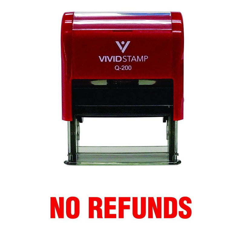 NO REFUNDS Self Inking Rubber Stamp (Red Ink) - Medium 9/16" x 1-1/2" - Medium Red