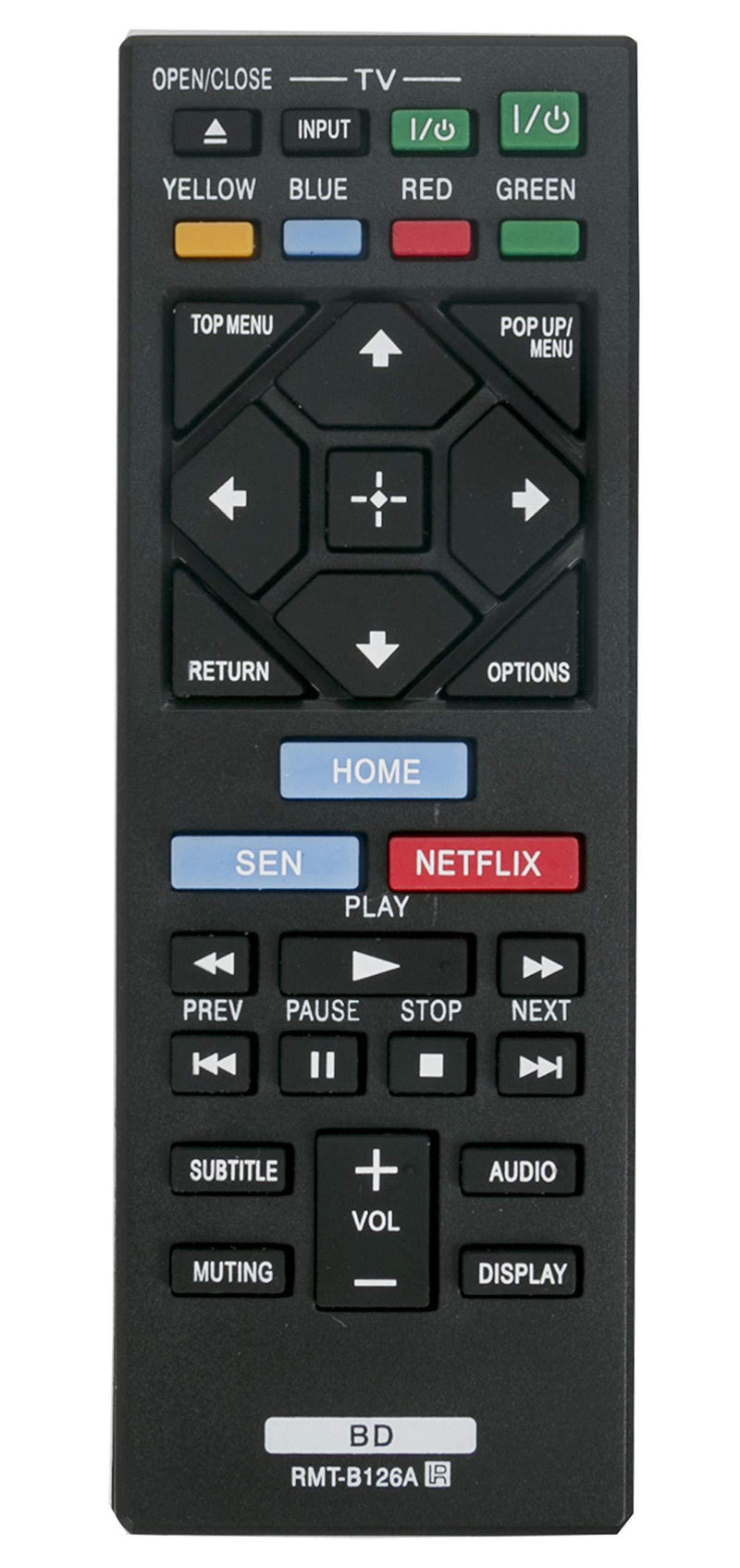 VINABTY New RMT-B126A Replaced BluRay Disc DVD Player Remote fit for Sony BDPBX620 BDP-S1200 BDPS1200 BDP-S2200 BDP-S5200 BDPS5200 BDP-S5200/D BDPS5200D BDPS6200 BDP-S6200 BDPS2200 1-492-678-11