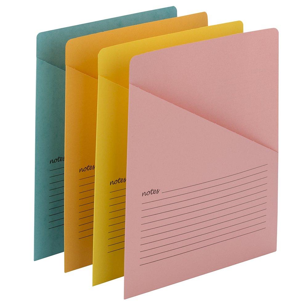 Smead Organized Up Notes Slash File Jacket, Letter Size, Assorted Colors, 12 per Pack (75427) Bright Colors