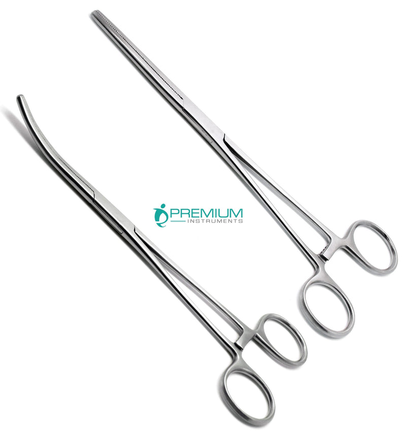 Pean Rochester Straight & Curved Forcep 8" Hemostat Surgical 2 Pcs Instruments
