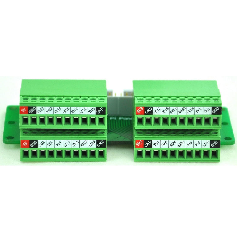 Electronics-Salon Pi Panel Mount Pluggable Terminal Block Breakout Module, for Raspberry Pi.