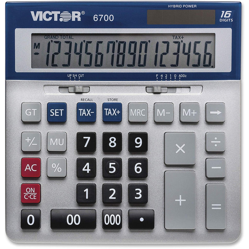 Victor 16-Digit Desktop Calculator, Silver, Blue 1-Pack