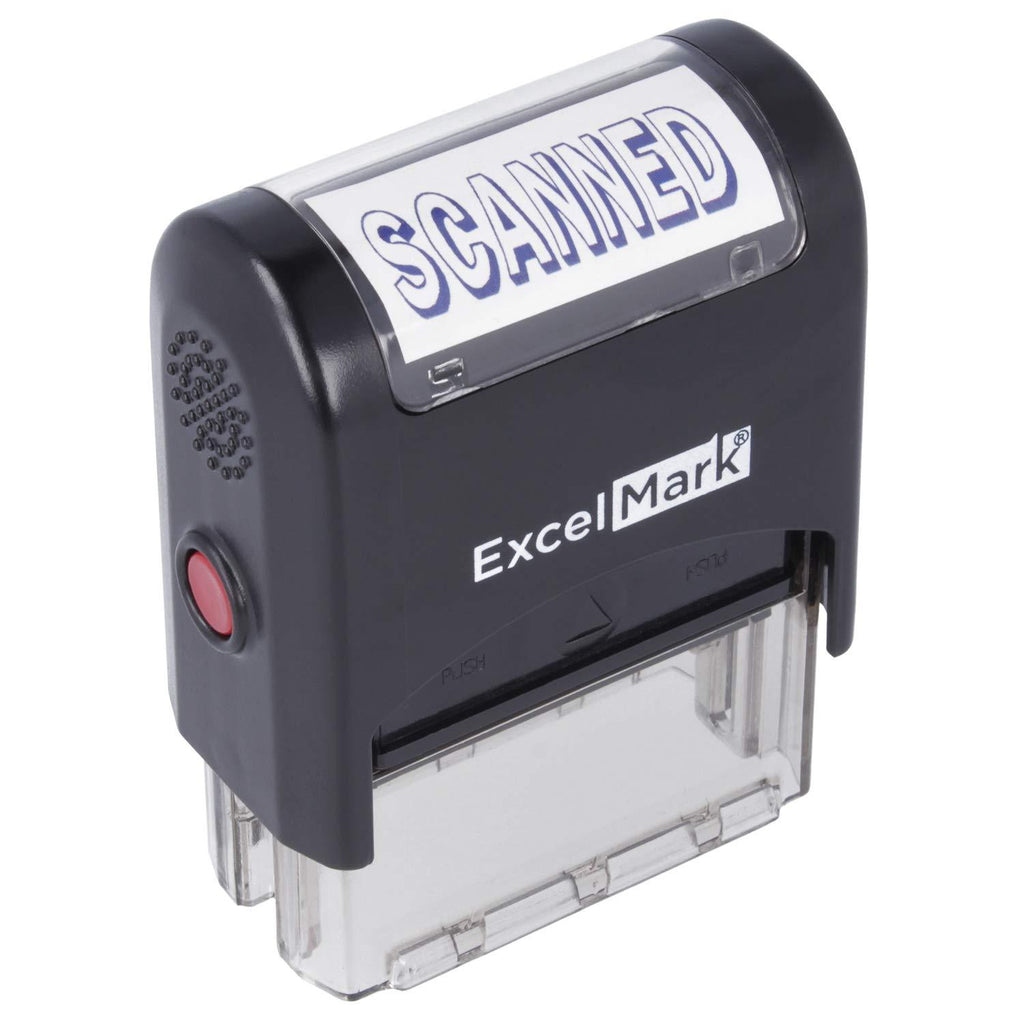 Scanned - ExcelMark Self-Inking Rubber Stamp - Blue Ink A1539