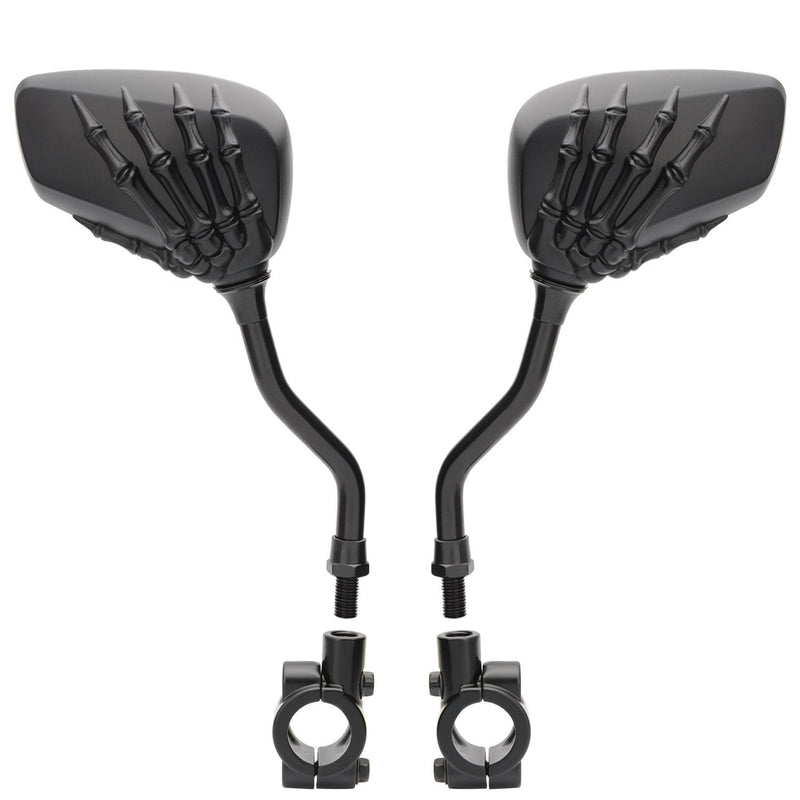 TOPCABIN 1 Pair Bicycle Mirror,Big View Bike Rear View Mirror Blindsight Multi Angle Adjustable Bike Mirror Aluminum Plated Outside Skull Claw Style Also for Motorcycle Mirror Black