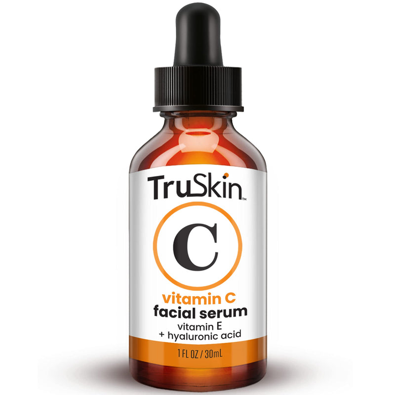 TruSkin Vitamin C Serum for Face, Anti Aging Serum with Hyaluronic Acid, Vitamin E, Organic Aloe Vera and Jojoba Oil, Hydrating & Brightening Serum for Dark Spots, Fine Lines and Wrinkles, 1 fl oz 1 Fl Oz (Pack of 1)