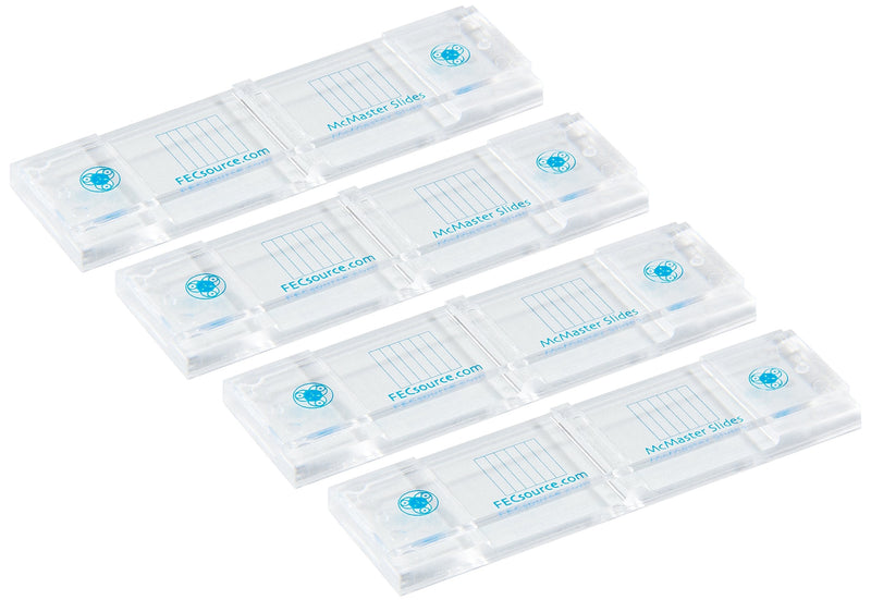 4 McMaster Method Microscope Slides, by FEC Source $16 ea, Fecal/Worm Egg Count for Parasites for Veterinary Use. Livestock Parasite Management. Check Dewormer Efficacy -FECRT Reference Guide Included