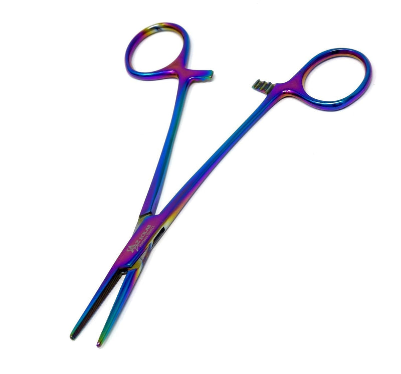 Multi Color Rainbow Mosquito Hemostat Forceps 5" Straight Pliers Stainless Steel (A2ZSCILAB Brand)