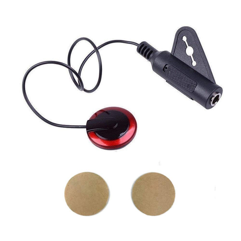 Imelod Contact Microphone Piezo Pickup Violin Microphone Pickup Cello Banjo Ukulele Mandolin Guitar Microphone Pickup Red