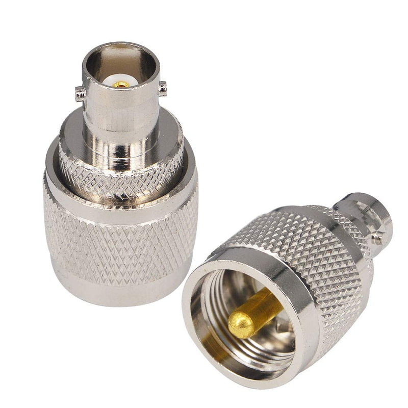 onelinkmore BNC to UHF Antenna Adapter BNC Female to UHF Male PL259 Connector Coaxial BNC UHF Radio Adapter for Antennas LAN Device Radios Mobile Kenwood Radio Amateur Scanner SWL Operator Pack of 2