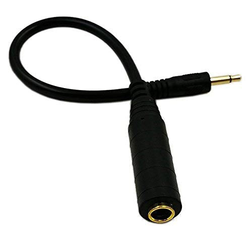 zdyCGTime CGTime Golden Plated 3.5mm Mono 1/8 inch Audio Male to 6.35mm 1/4 inch Female Jack Converter Cable Cord Adapter (25CM/10Inch) 25CM/10Inch