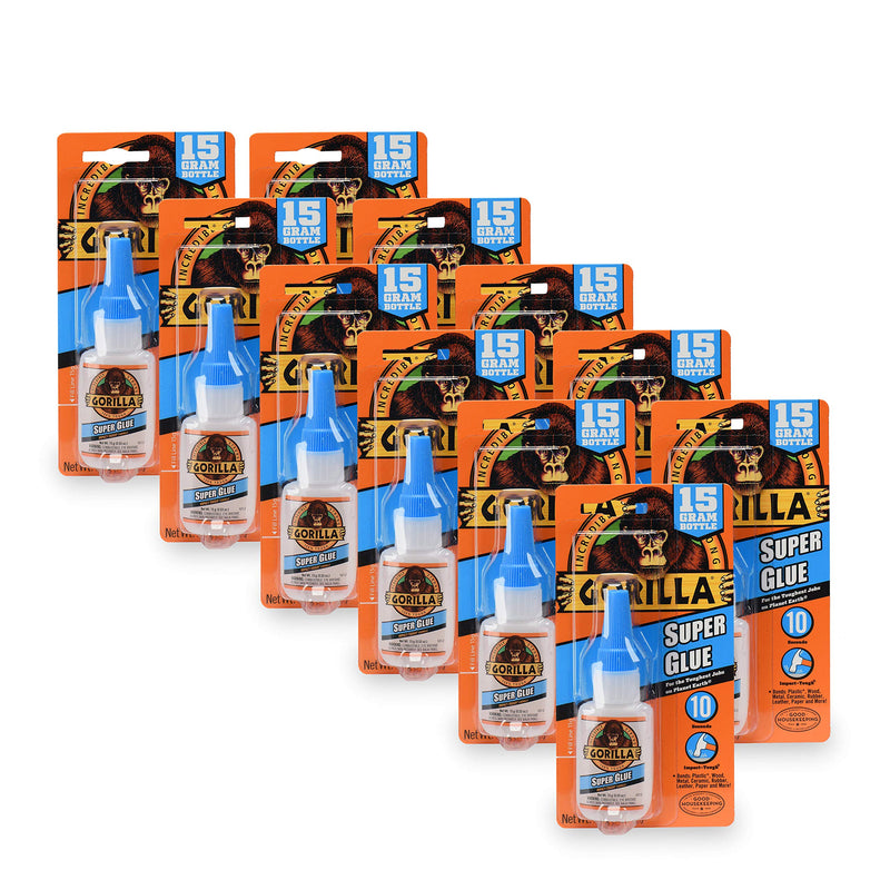 Gorilla Super Glue 15 Gram, Clear, (Pack of 11)