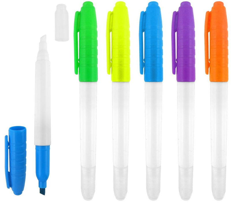 Erasable Highlighters With Chisel Tips, Comes in an array of bright colors, Pack of 5 5 Pack