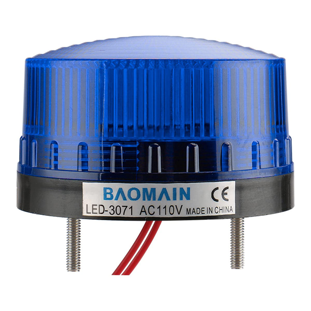 Baomain Blinking Signal Round Warning Light LED-3071 AC 110V 3W Blue