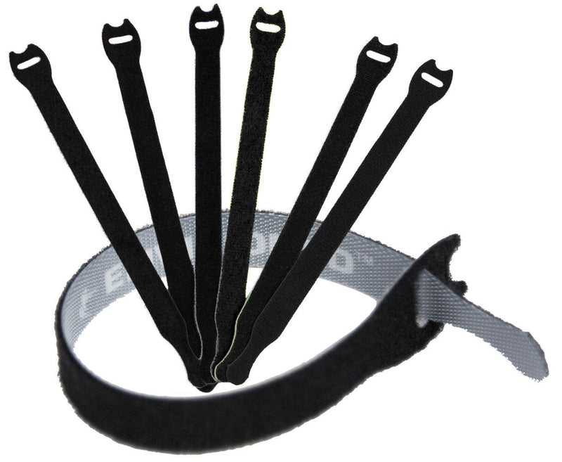 Reusable Cable Ties 1/2" x 4" for Cable Management and Organizing Cords - 30 Pack (Black) Black 1/2" x 4"