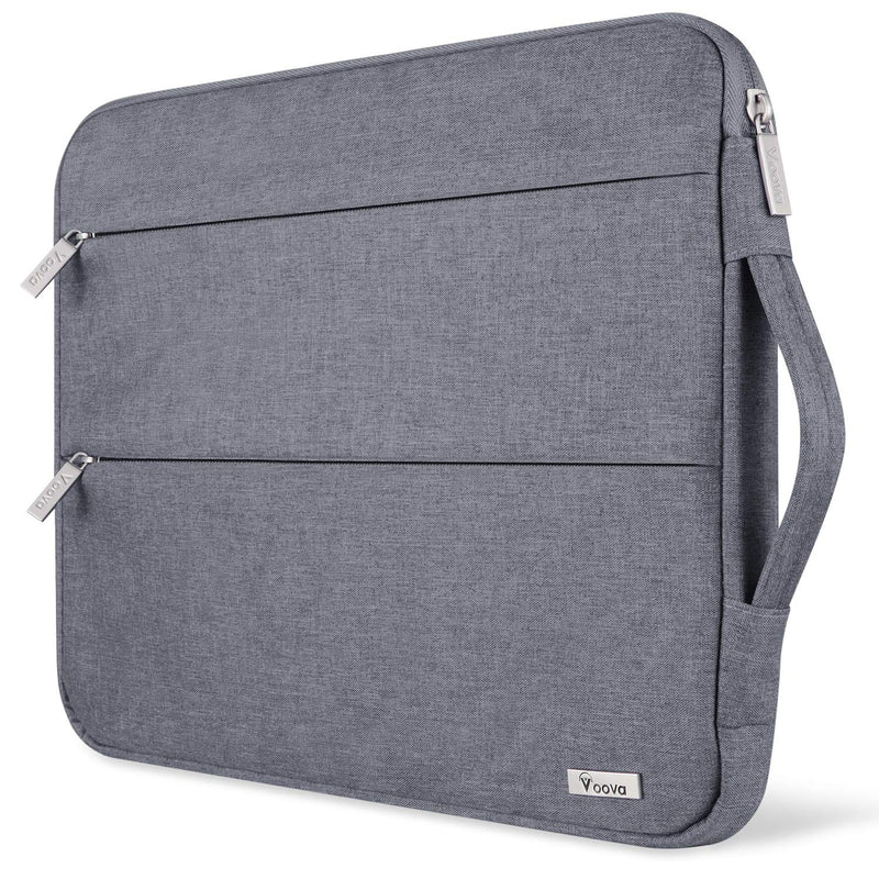 Voova 15.6 14 15 Inch Laptop Sleeve Case with Handle, Waterproof Computer Cover Bag with Pocket Compatible with 2021 MacBook Pro 16/15, Dell Lenovo HP Asus Acer Samsung Chromebook, Grey 14 - 15.6 In & 2019 New Macbook Pro 16