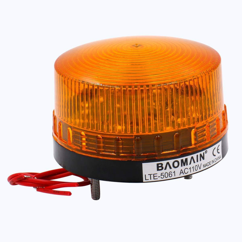 Baomain Industrial Signal Round Yellow Warning Light Strobe Warning lamp LTE-5061 AC 110V