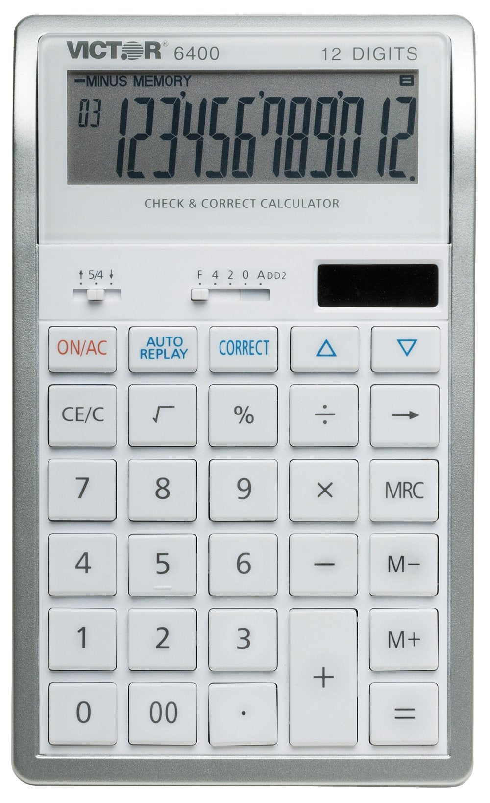 Victor 12-Digit Check and Correct Desk Calculator, White