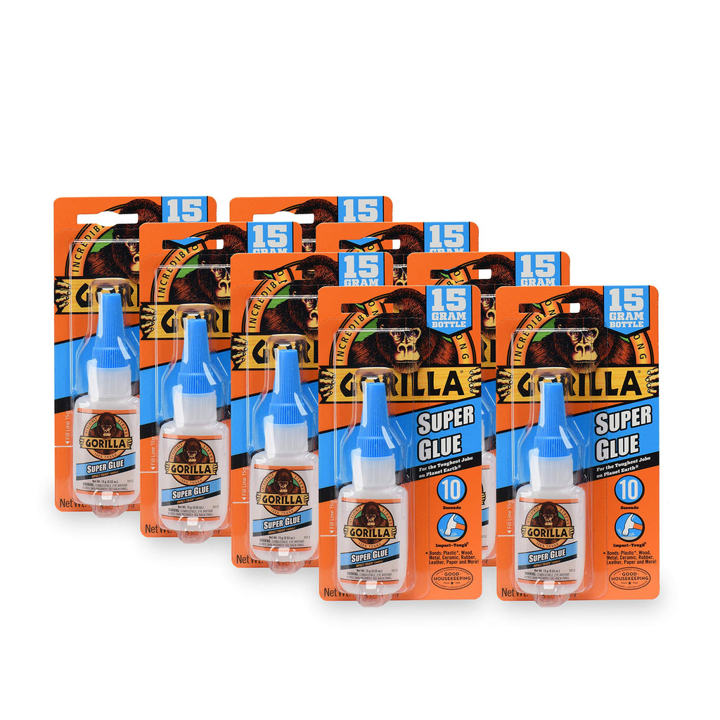 Gorilla Super Glue 15 Gram, Clear, (Pack of 8)