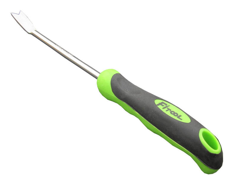 FITOOL Stainless Steel Garden Tool - Premium Garden Hand Tool - Stainless Steel Blade Mirror Polishing - with Soft Dual-Color Ergonomic Handle (Straight Weeder) Straight Weeder
