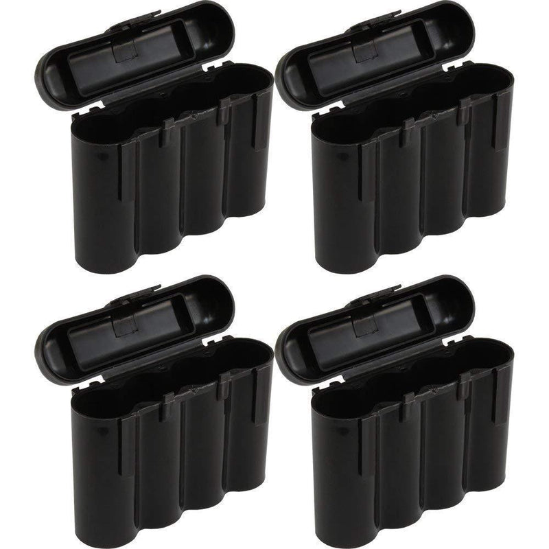 4 AA/AAA / CR123A Black Battery Holder Storage Cases