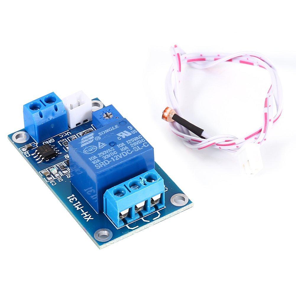 Photoresistor Sensor, DC 12V Car Led Light Control Switch Photoresistor Relay Module Light Detection Sensor