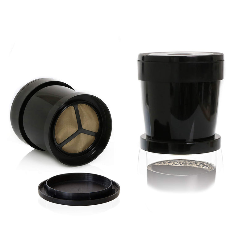 Finum Coffee Sprinter Pour Over Brewing Filter with Micro-Fine Stainless Steel Mesh, For a Single Cup, Black