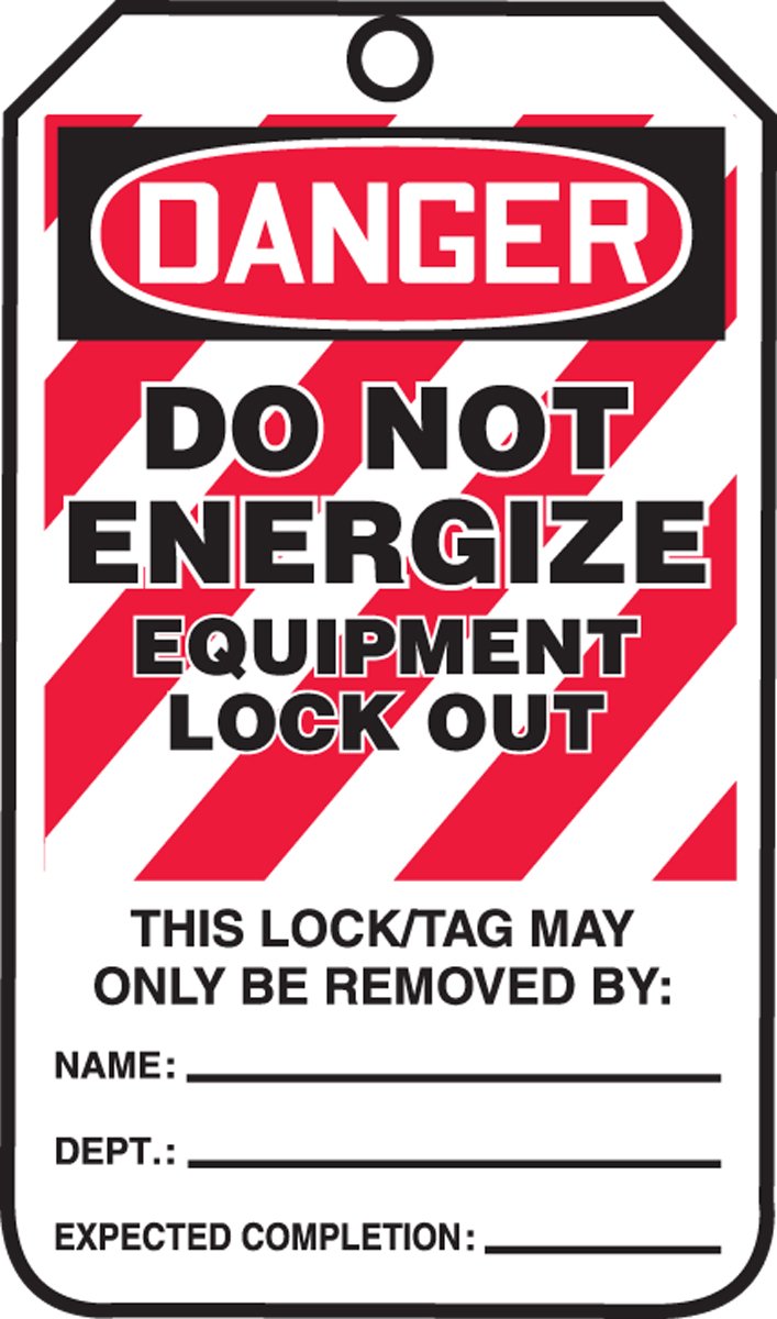 Accuform Lockout Tags, Pack of 25, Danger Do Not Close, US Made OSHA Compliant Tags, Temperature & Water Resistant RP-Plastic, 5.75" x 3.25", MLT428PTP