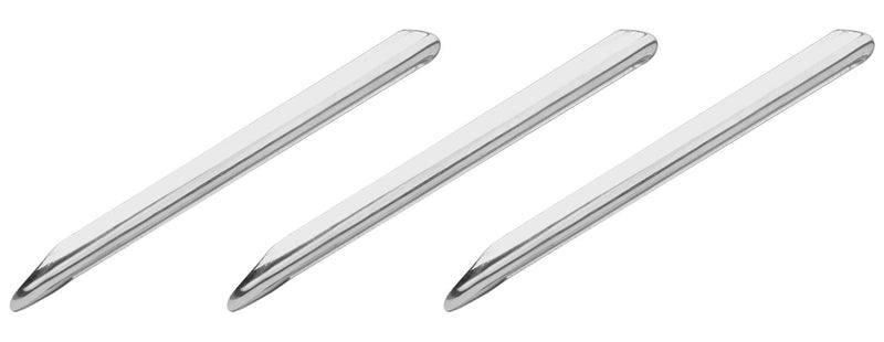 3PK Spatula Scoops, 6.3" - Stainless Steel, Polished - Semi-Circular Cross Section - Rounded End & Pointed End - Eisco Labs