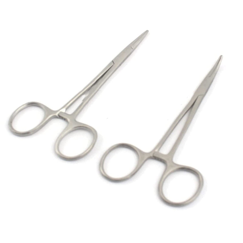 AAPROTOOLS O.R Set of 2 PCS Straight + Curved HEMOSTAT Forceps Locking Clamps Stainless 5 A+ Quality