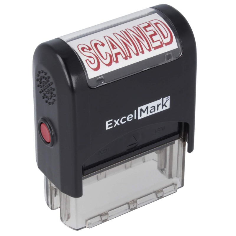 Scanned - ExcelMark Self-Inking Rubber Stamp - Red Ink A1539