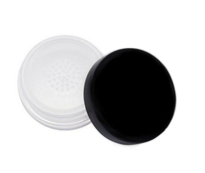 60ml 2oz Empty Clear Make-up Loose Powder Container Case with Soft Sponge Powder Puff Screw Black Lid and Sifter Foundation Box