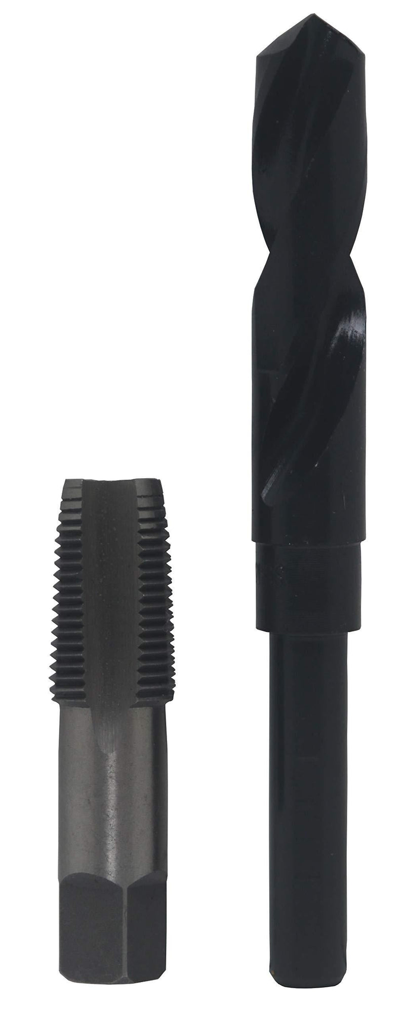 Drill America - POU1/2NPTW/DRILL 1/2" Carbon Steel NPT Pipe Tap and 23/32" High Speed Steel Drill Bit Set, POU Series 1/2" NPT 1/2" NPT Tap - 23/32" Drill
