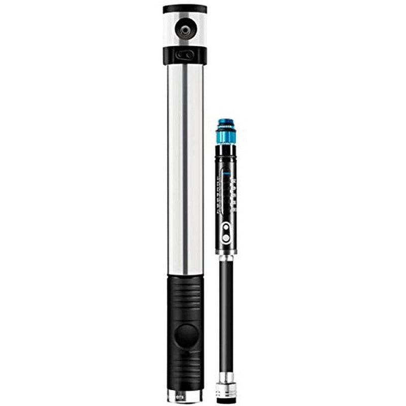 Power Alloy Bicycle Pump High Volume With Gauge Silver