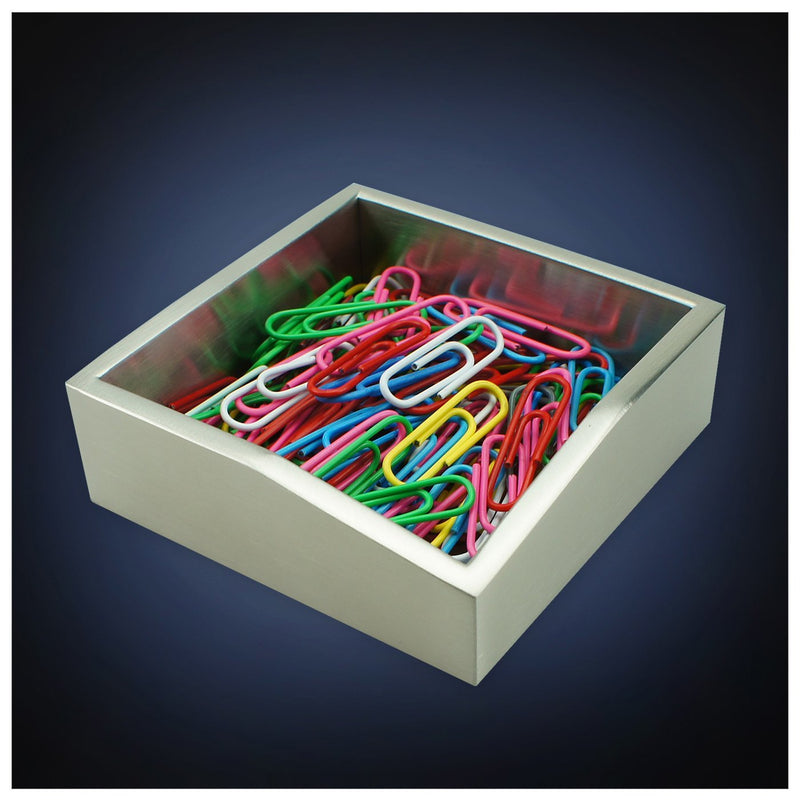 ArtsOnDesk Modern Art Paper Clip Holder/Dispenser - St211 Stainless Steel Satin Finish Patent Applying for Push Pin Safety Pin Binder Clip Straight Pin Hair Clip Box Cup Dispenser Desk Organizer Gift.