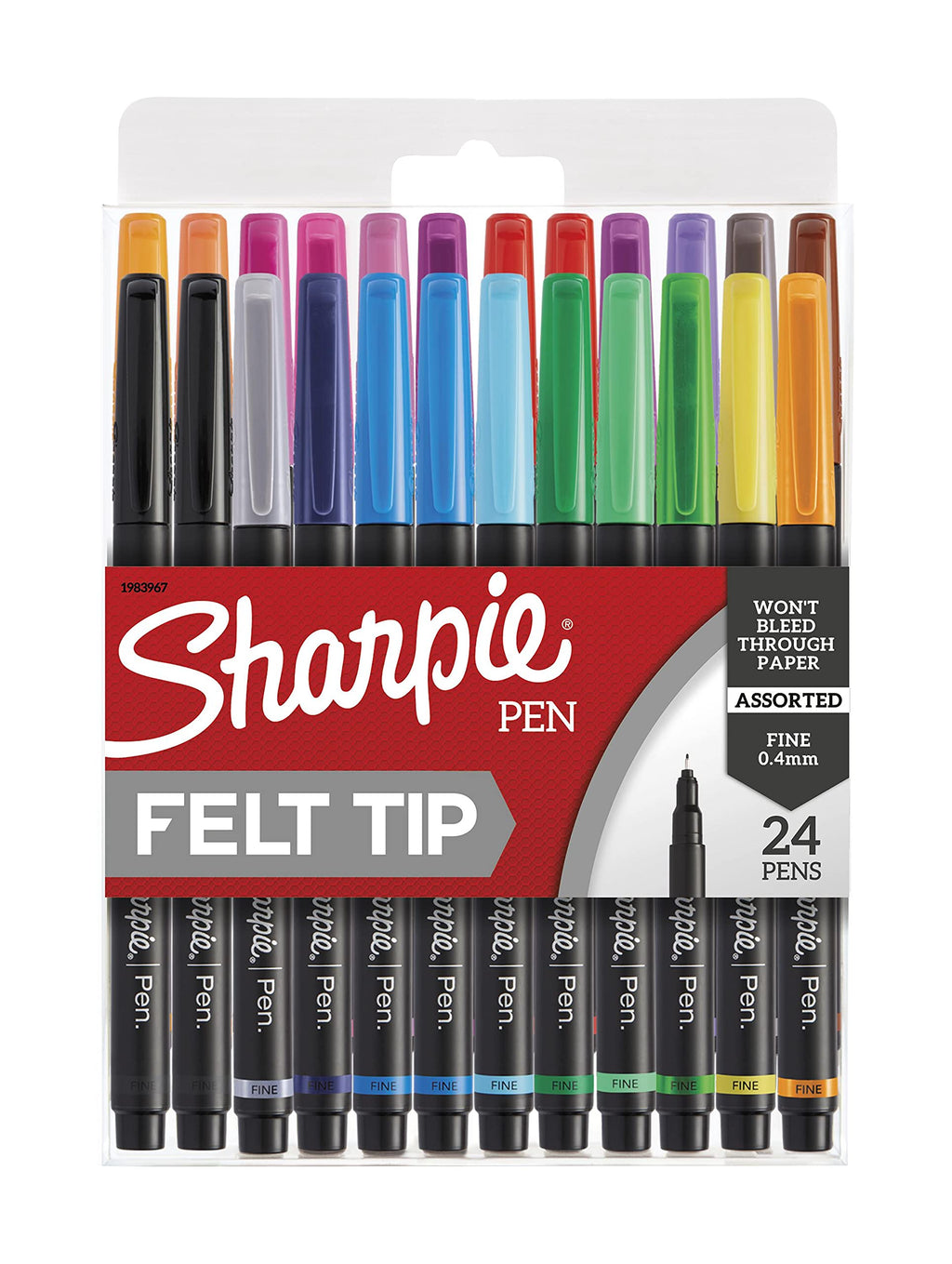 Sharpie Art Pens, Fine Point, Assorted Colors, 24 Count (1983967) 24-Count