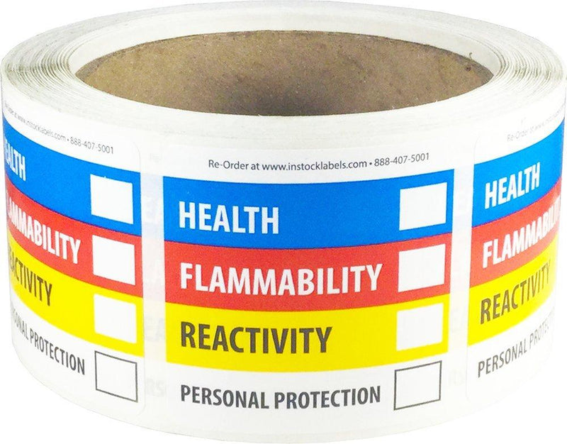 Hazardous Material Identification Label (HMIL) 2 x 2 Inch Square 500 Adhesive Stickers