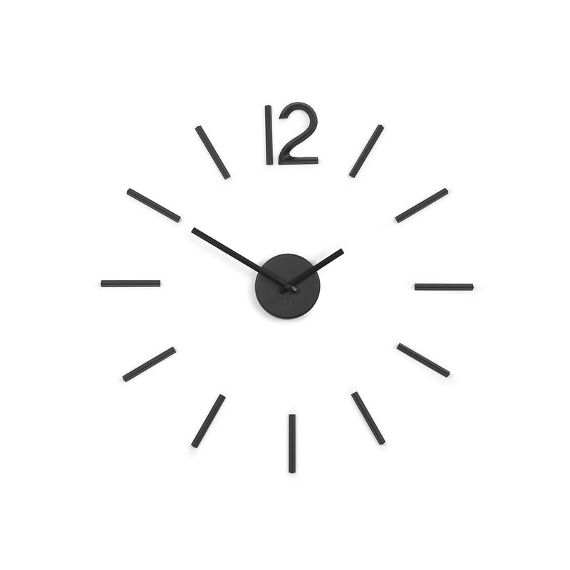 Umbra 1005400-040 Blink Wall Clock Black - Easy to Paste Wall Sticker Numbers, Frameless Large Decorative Wall Clock, Simple Indicators, Minimalist, Black,39.25 Inch L x 39.25 Inch W x 1.38 Inch H