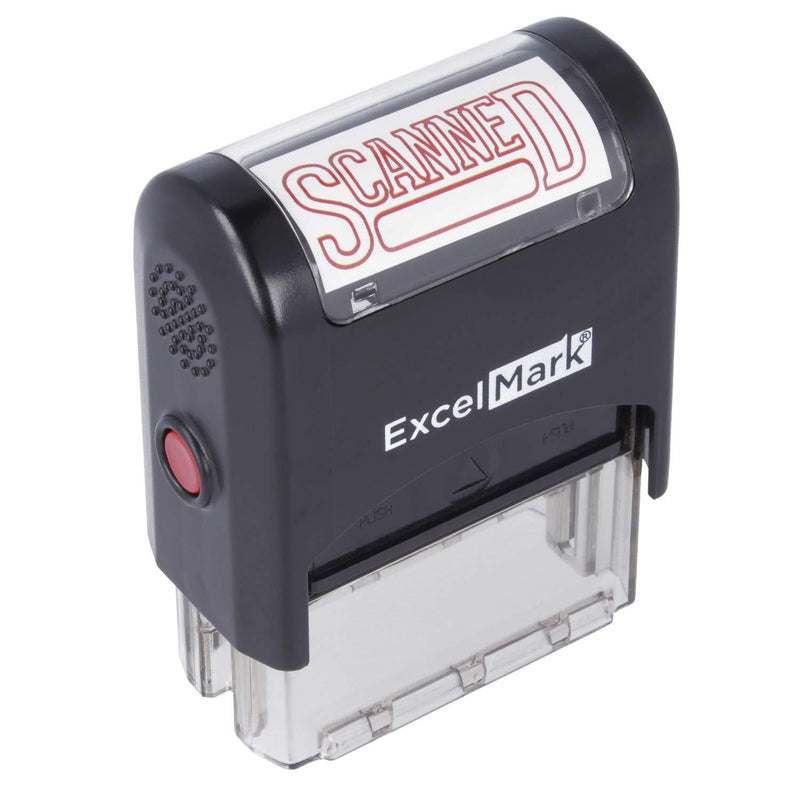 Scanned - ExcelMark Self-Inking Rubber Stamp - A1539 Red Ink