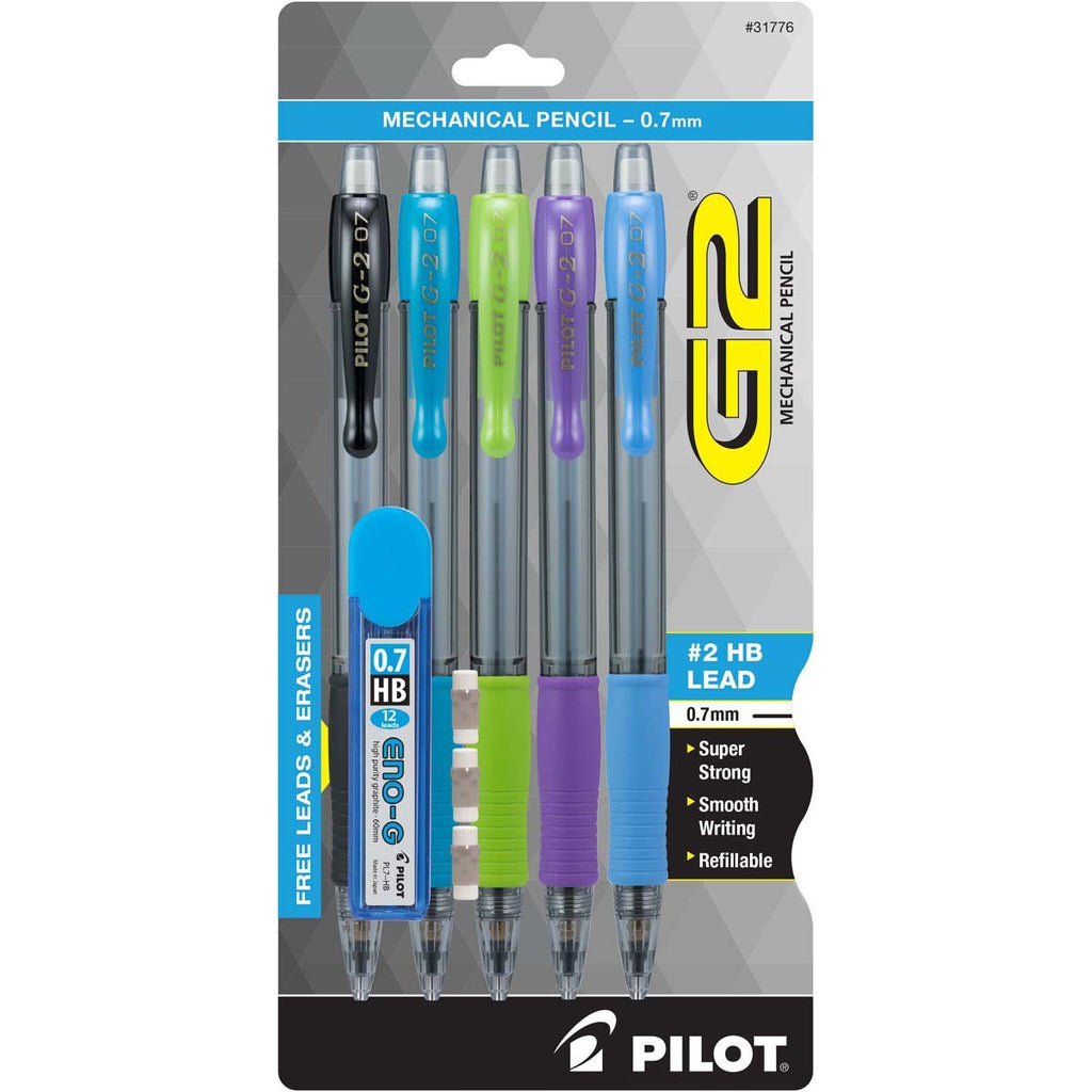 Pilot Mechanical Pencil (31776),Black/ Lime/ Purple/ Turquoise/ Periwinkle,0.7mm 0.7mm